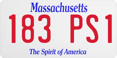 MA license plate 183PS1