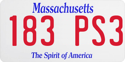 MA license plate 183PS3