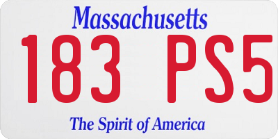 MA license plate 183PS5
