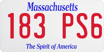 MA license plate 183PS6