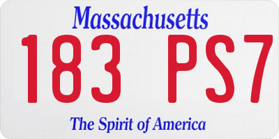 MA license plate 183PS7
