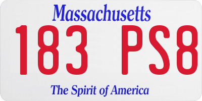 MA license plate 183PS8