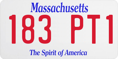 MA license plate 183PT1