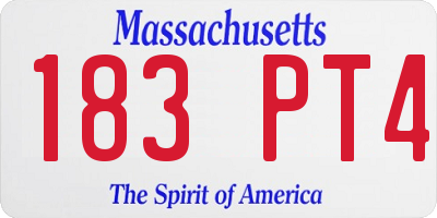 MA license plate 183PT4