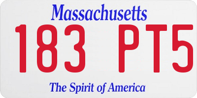 MA license plate 183PT5