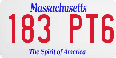 MA license plate 183PT6