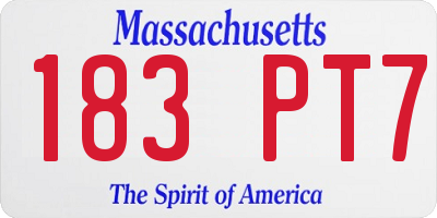 MA license plate 183PT7