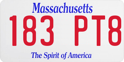 MA license plate 183PT8