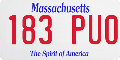 MA license plate 183PU0