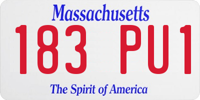 MA license plate 183PU1