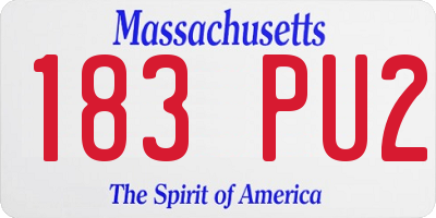 MA license plate 183PU2