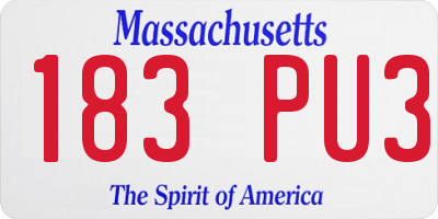 MA license plate 183PU3