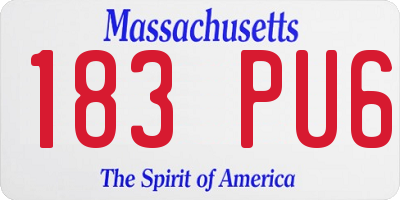 MA license plate 183PU6