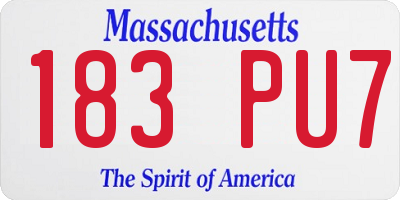 MA license plate 183PU7