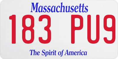 MA license plate 183PU9