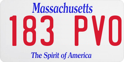 MA license plate 183PV0