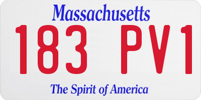 MA license plate 183PV1