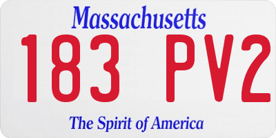 MA license plate 183PV2