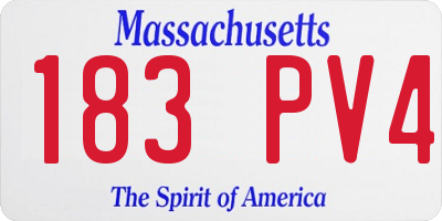 MA license plate 183PV4