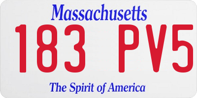 MA license plate 183PV5