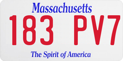 MA license plate 183PV7