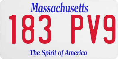 MA license plate 183PV9