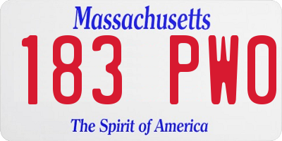 MA license plate 183PW0