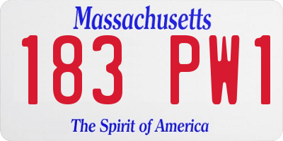 MA license plate 183PW1