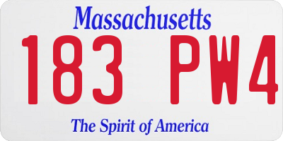 MA license plate 183PW4