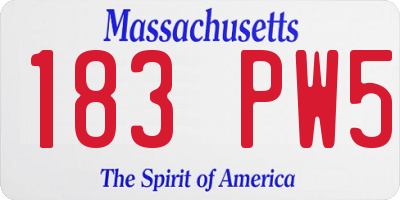 MA license plate 183PW5