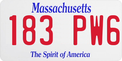 MA license plate 183PW6