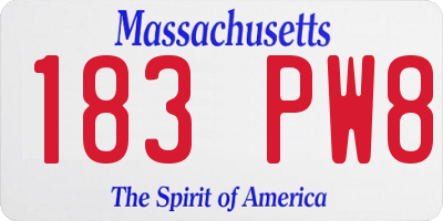 MA license plate 183PW8