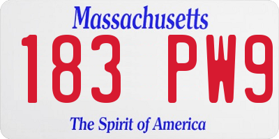 MA license plate 183PW9