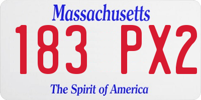 MA license plate 183PX2