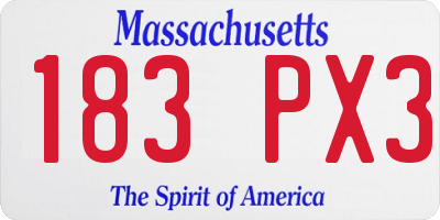 MA license plate 183PX3