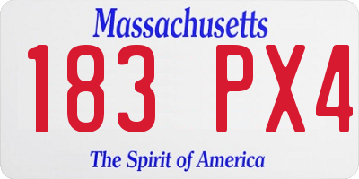 MA license plate 183PX4