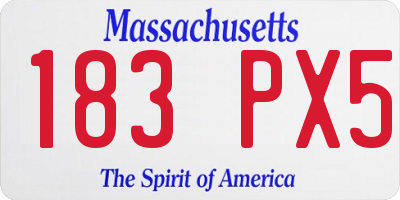 MA license plate 183PX5
