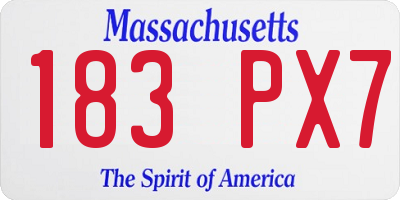 MA license plate 183PX7