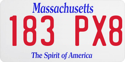 MA license plate 183PX8