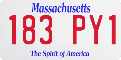 MA license plate 183PY1
