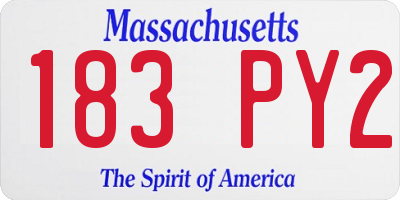 MA license plate 183PY2