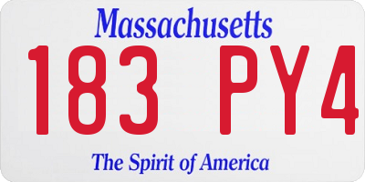 MA license plate 183PY4