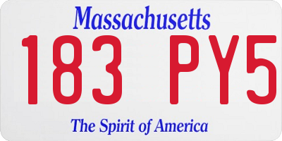 MA license plate 183PY5