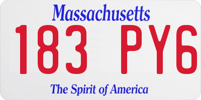 MA license plate 183PY6
