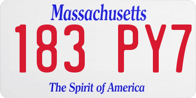 MA license plate 183PY7