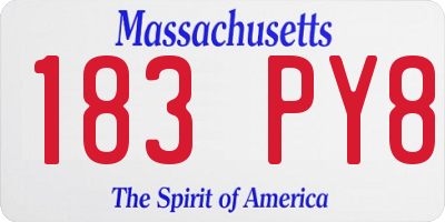 MA license plate 183PY8