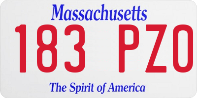 MA license plate 183PZ0