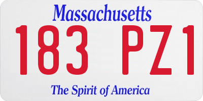 MA license plate 183PZ1
