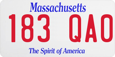 MA license plate 183QA0