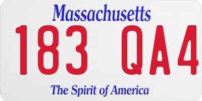 MA license plate 183QA4